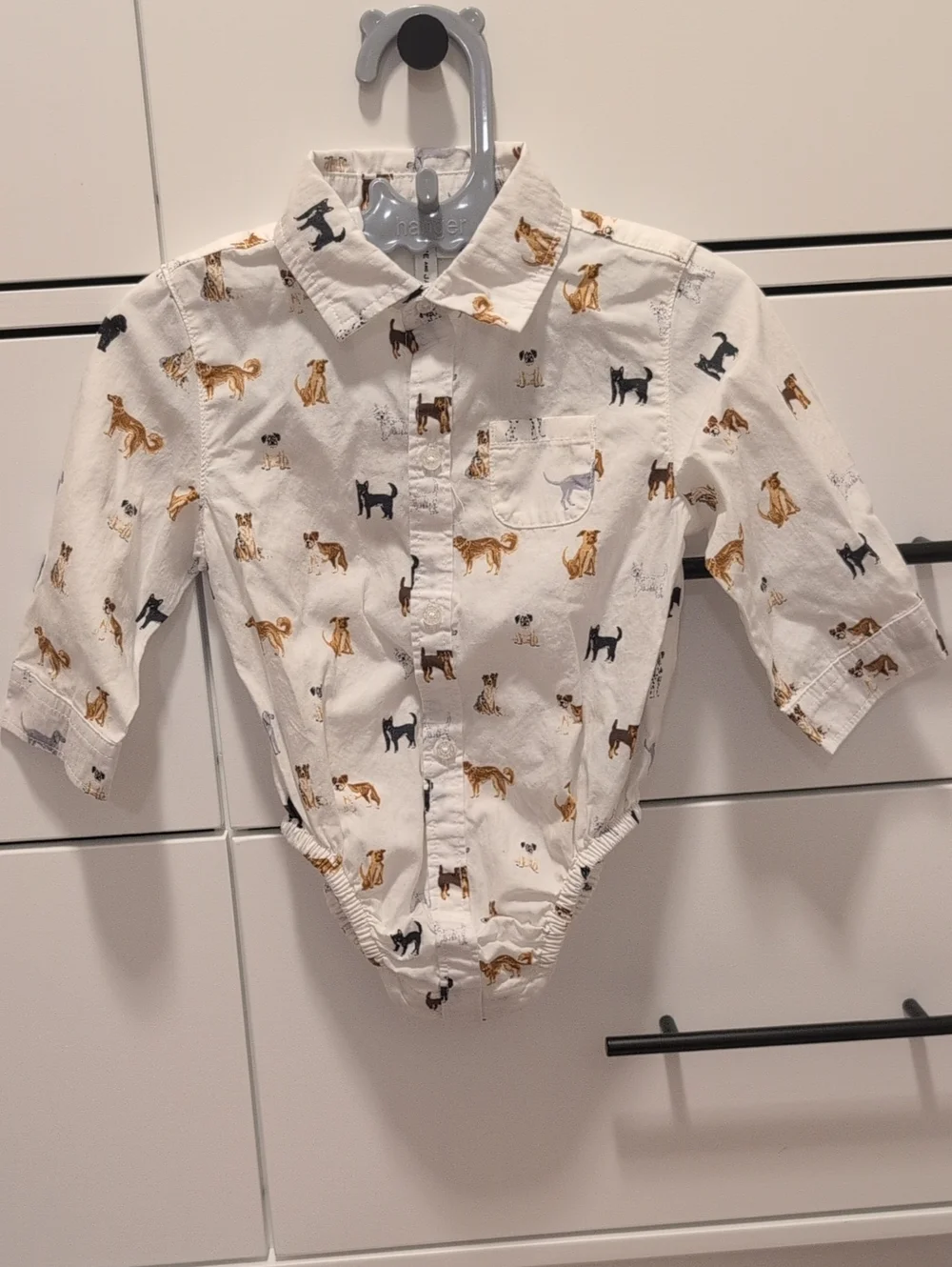 Janie and Jack Baby Poplin Dog Friends Bodysuit 6-12 Months